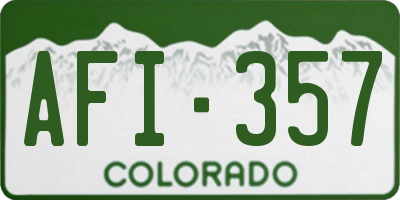 CO license plate AFI357