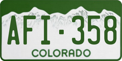 CO license plate AFI358