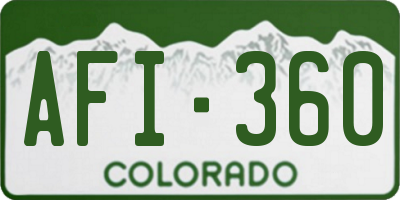 CO license plate AFI360