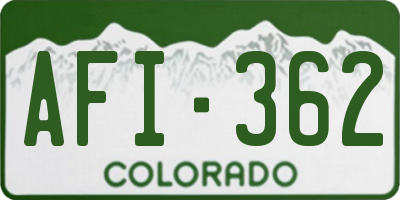 CO license plate AFI362