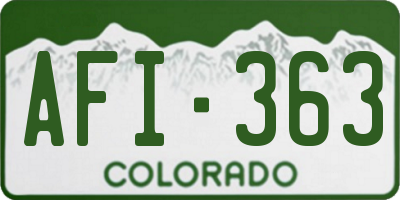 CO license plate AFI363