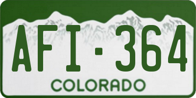 CO license plate AFI364
