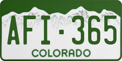 CO license plate AFI365