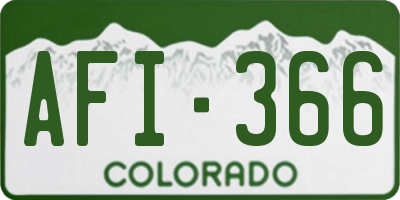 CO license plate AFI366