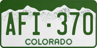 CO license plate AFI370