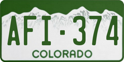 CO license plate AFI374
