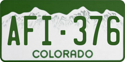 CO license plate AFI376