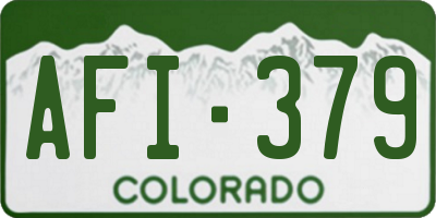 CO license plate AFI379