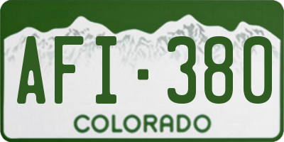 CO license plate AFI380