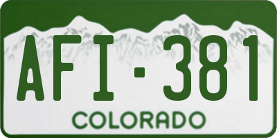 CO license plate AFI381