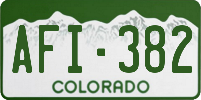 CO license plate AFI382