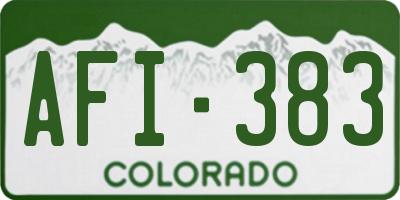 CO license plate AFI383