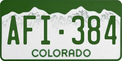 CO license plate AFI384