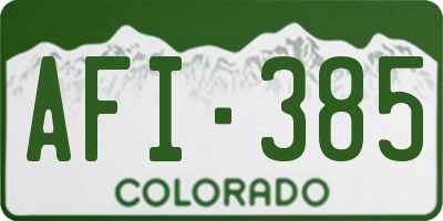 CO license plate AFI385