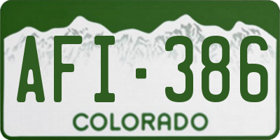 CO license plate AFI386