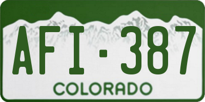 CO license plate AFI387