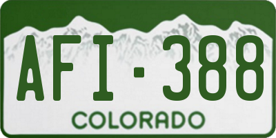 CO license plate AFI388