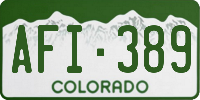 CO license plate AFI389