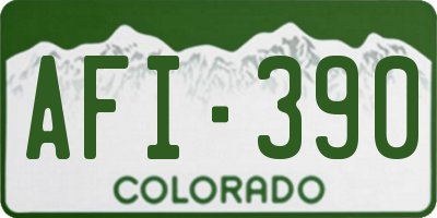 CO license plate AFI390