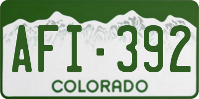 CO license plate AFI392