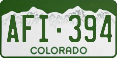 CO license plate AFI394