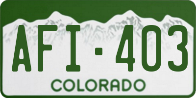 CO license plate AFI403