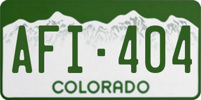 CO license plate AFI404