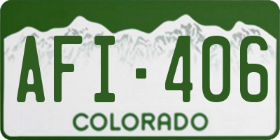 CO license plate AFI406