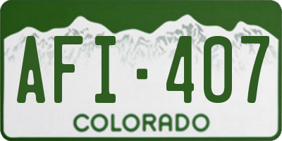 CO license plate AFI407