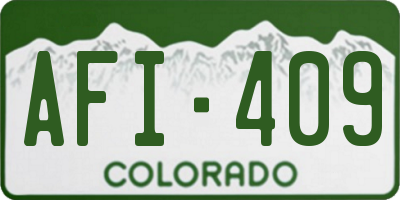 CO license plate AFI409