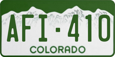 CO license plate AFI410
