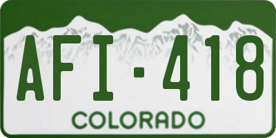 CO license plate AFI418