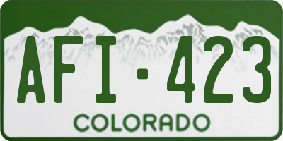 CO license plate AFI423