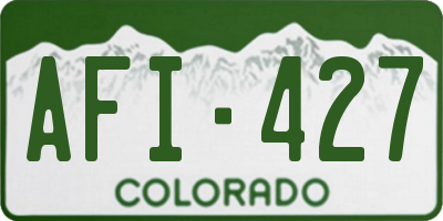 CO license plate AFI427