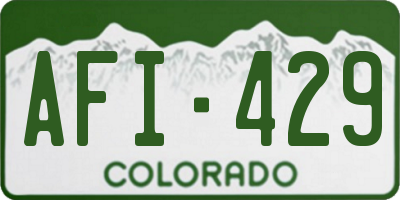 CO license plate AFI429
