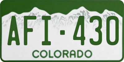 CO license plate AFI430