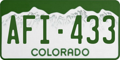 CO license plate AFI433