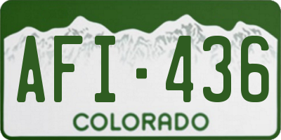 CO license plate AFI436