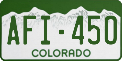 CO license plate AFI450