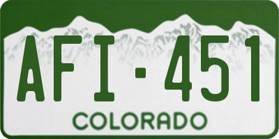 CO license plate AFI451