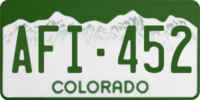 CO license plate AFI452