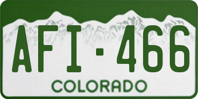 CO license plate AFI466
