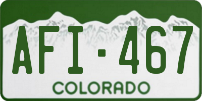 CO license plate AFI467