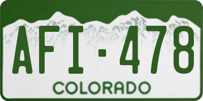 CO license plate AFI478