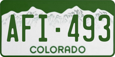 CO license plate AFI493