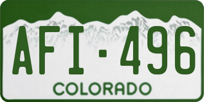 CO license plate AFI496