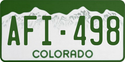 CO license plate AFI498