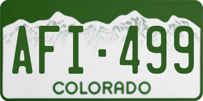 CO license plate AFI499