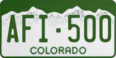 CO license plate AFI500