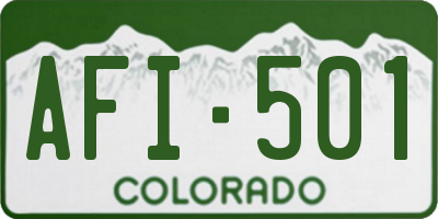CO license plate AFI501